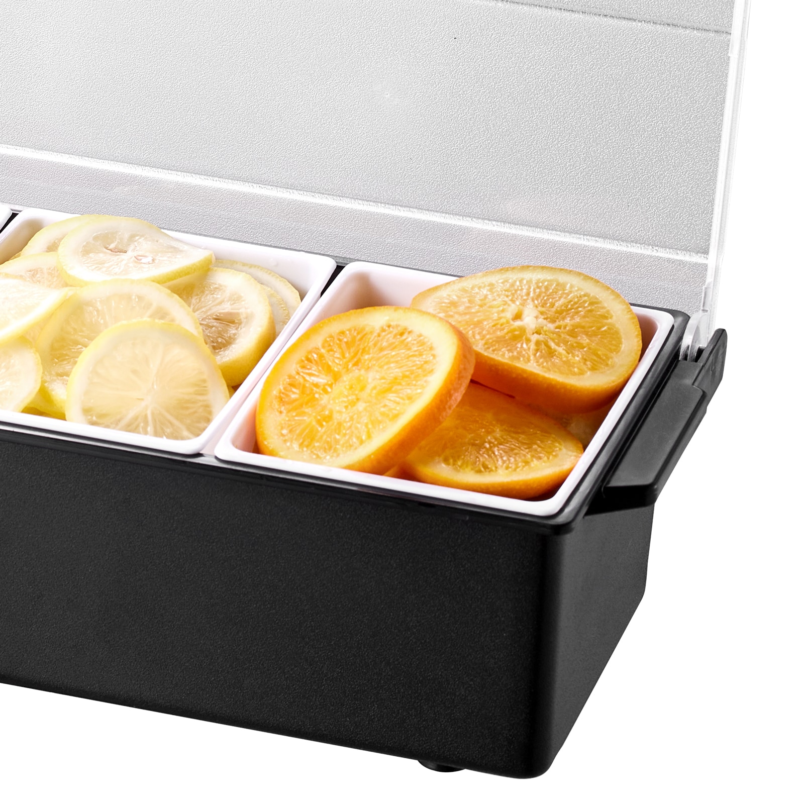 Chilled Condiment Server With Lid 4 Compartment Cold Serving Tray_voghion.com